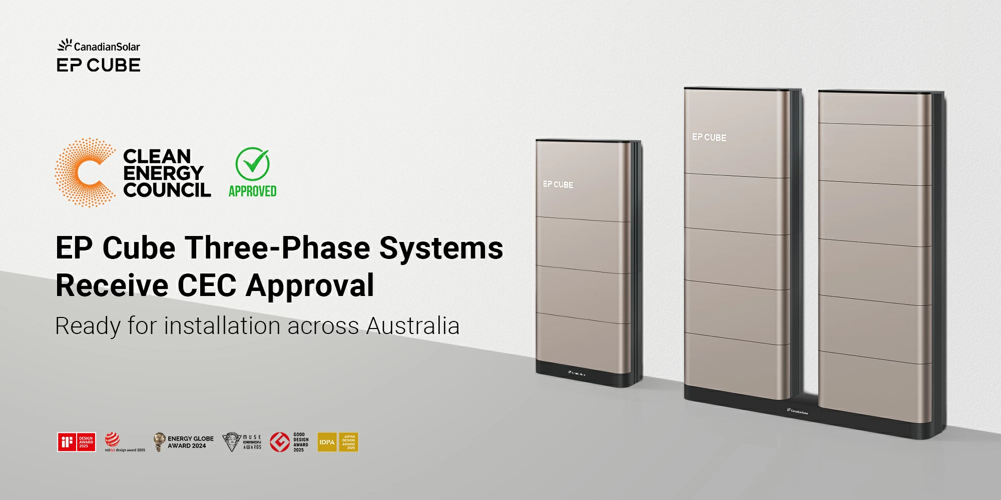 EP Cube three-phase all-in-one energy storage systems receive Australia's Clean Energy Council approval